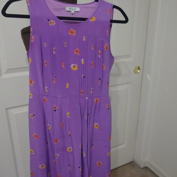 100% Silk Madewell Pansy dress in mauve - Picture 1 of 4